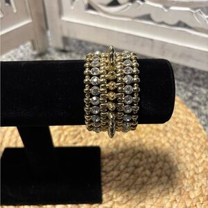Gold Crystal Stretch Bracelet - Women